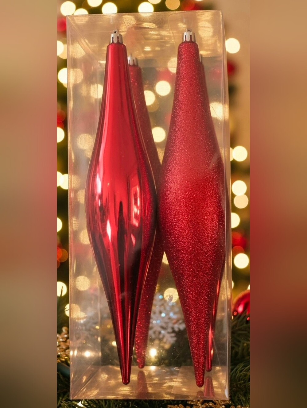 Target Set Of 4 12 Inch Red Teardrop Holiday Ornaments
